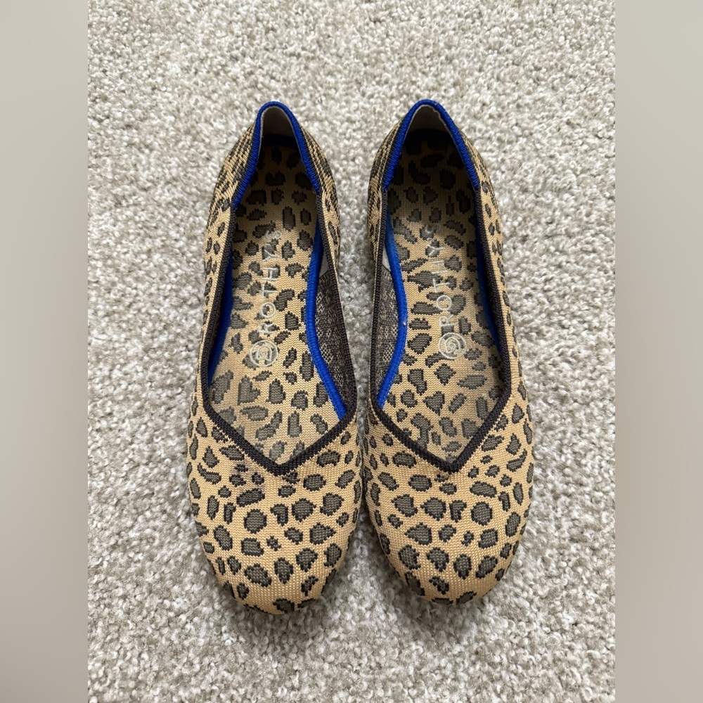 Rothy's "The Flat" ballet flat leopard/animal print RETIRED PRINT - Picture 1 of 6